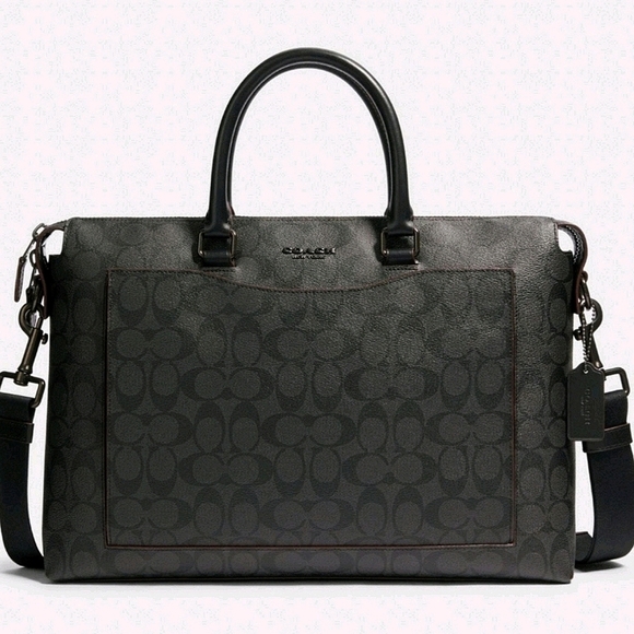 Coach Signature Laptop Bag Designer Breefcase NWT - Picture 6 of 13